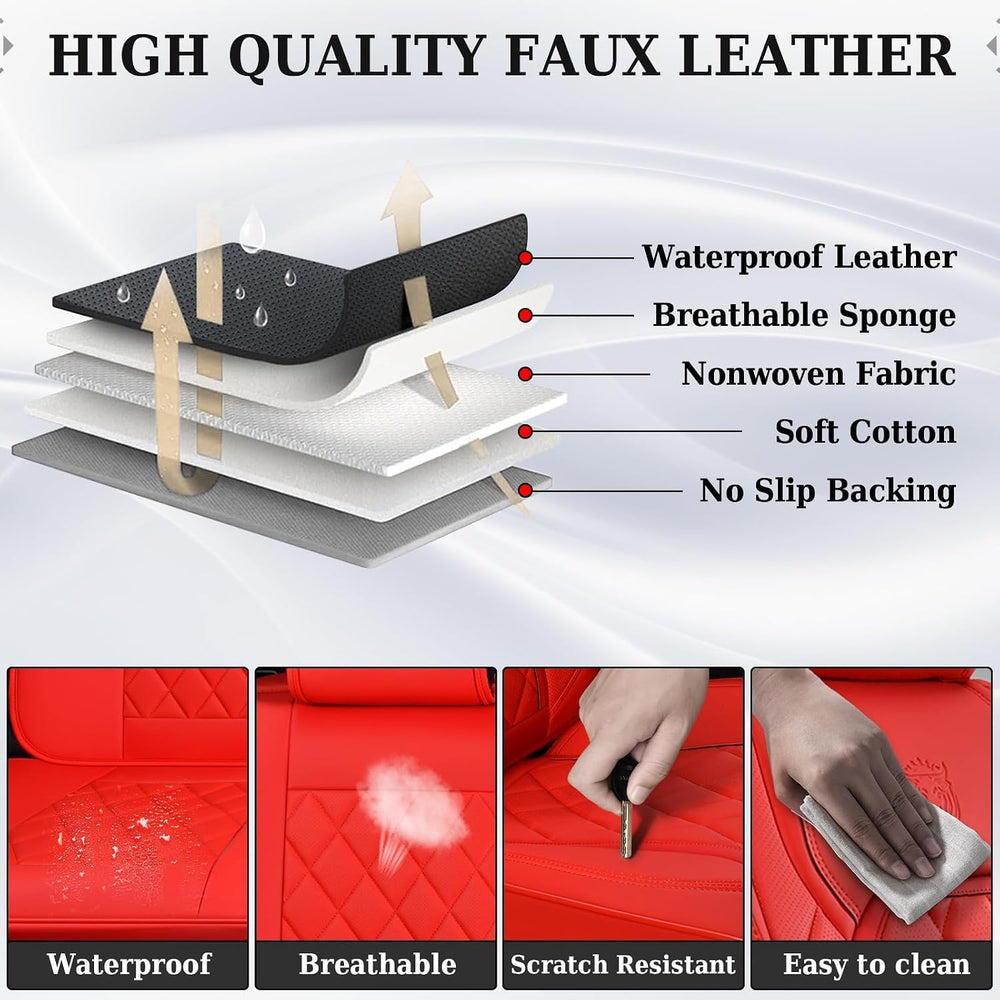 Coverado Car Seat Covers Full Set, 5 Seat Universal Seat Cover for Cars, Luxu...