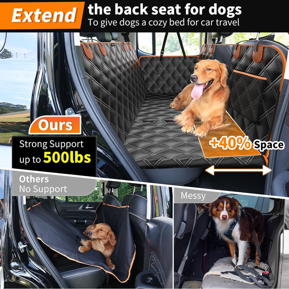 KYG Hard Bottom Dog Car Seat Cover for Back Seat