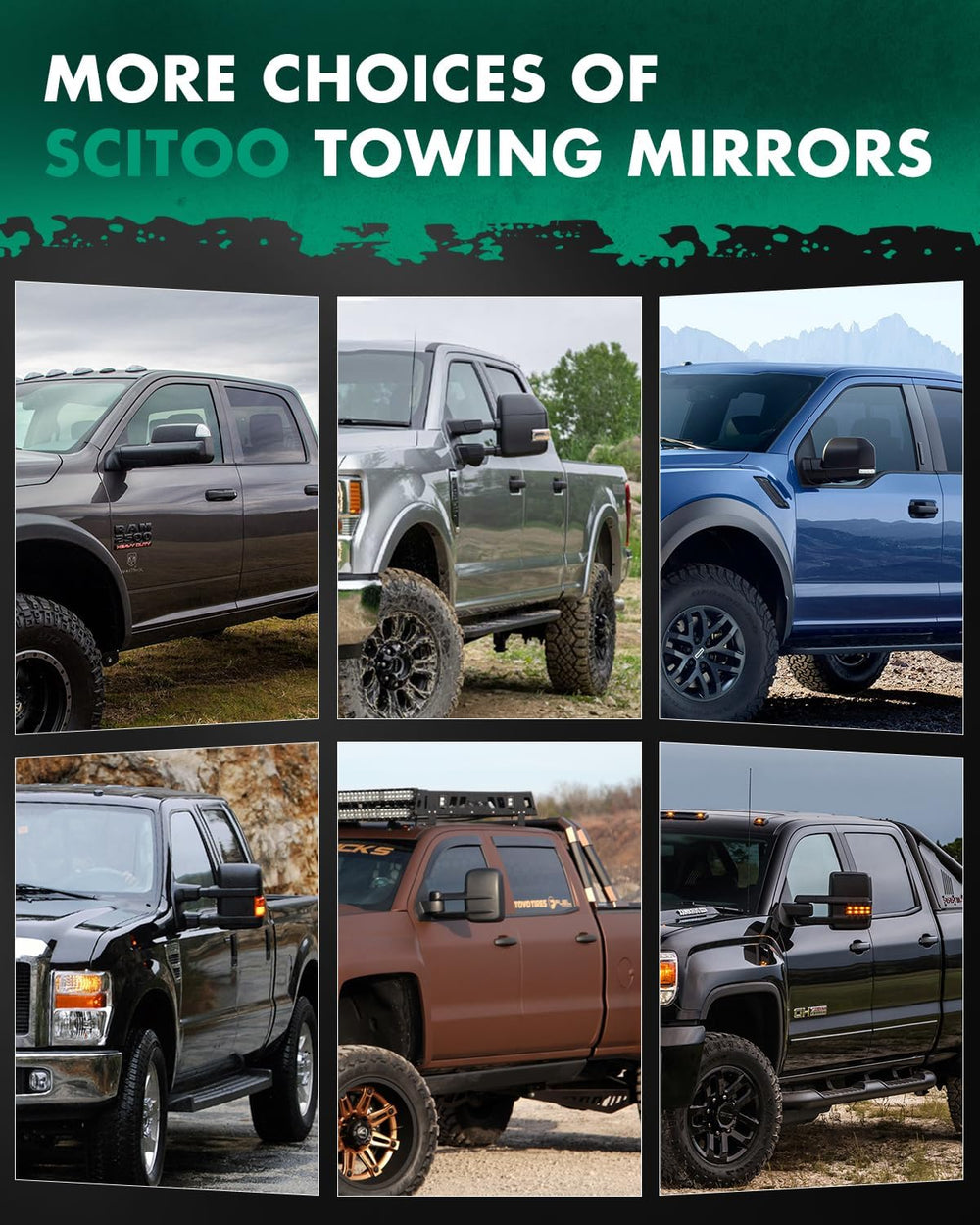 SCITOO Towing Mirrors Fit Chevy GMC Exterior Accessories Mirrors Fit 1999-200...