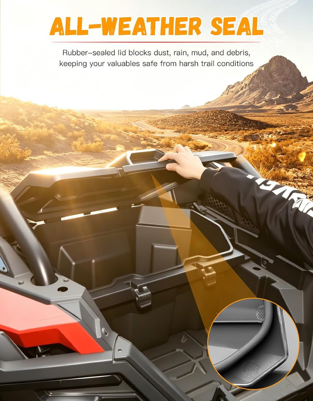 UTV 73QT Rear Cargo Storage Box for Polaris RZR XP 1000 XP4 1000 | Waterproof...