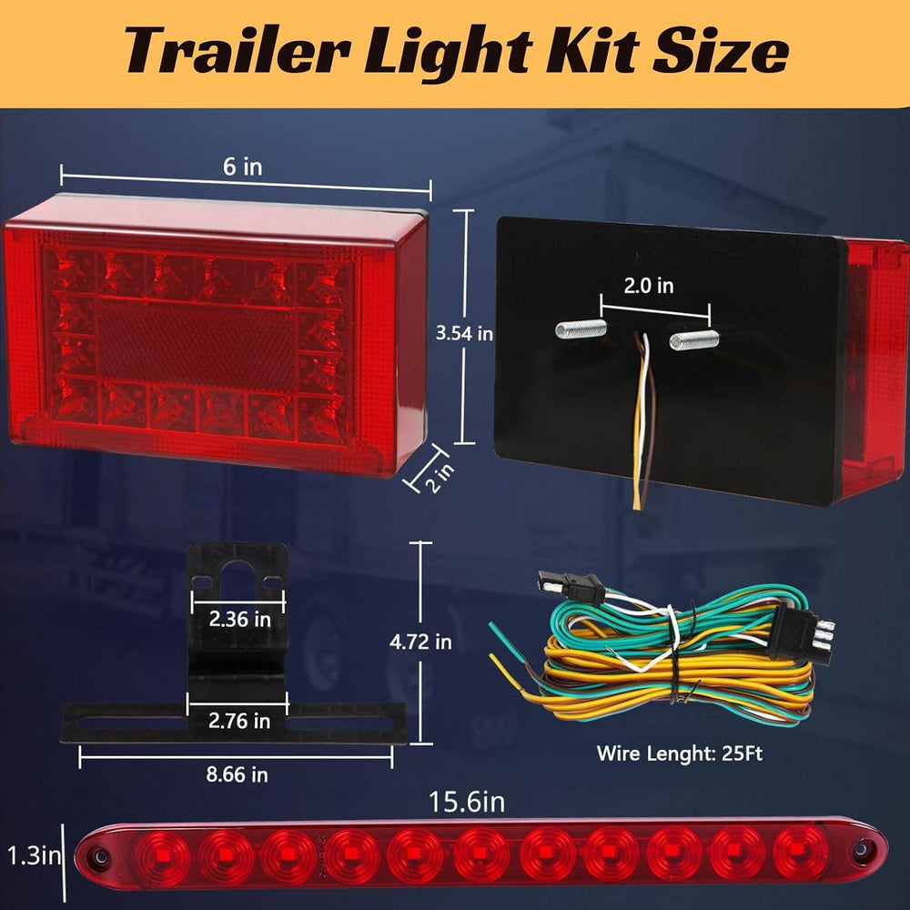 Trailer Lights, 6inch LED Submersible Trailer Lights Kit