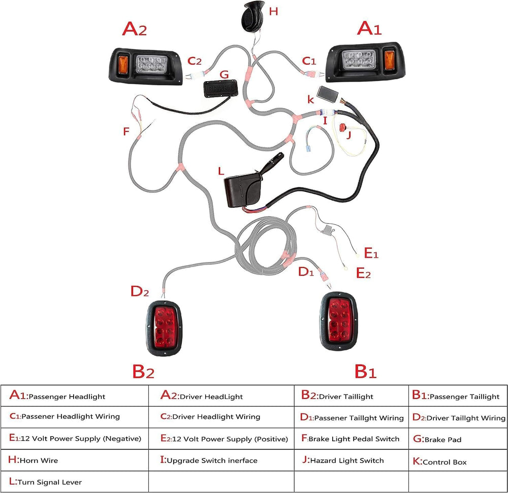 Club Car DS LED Light with Deluxe harness and Upgrade Headlight Power Kits | ...