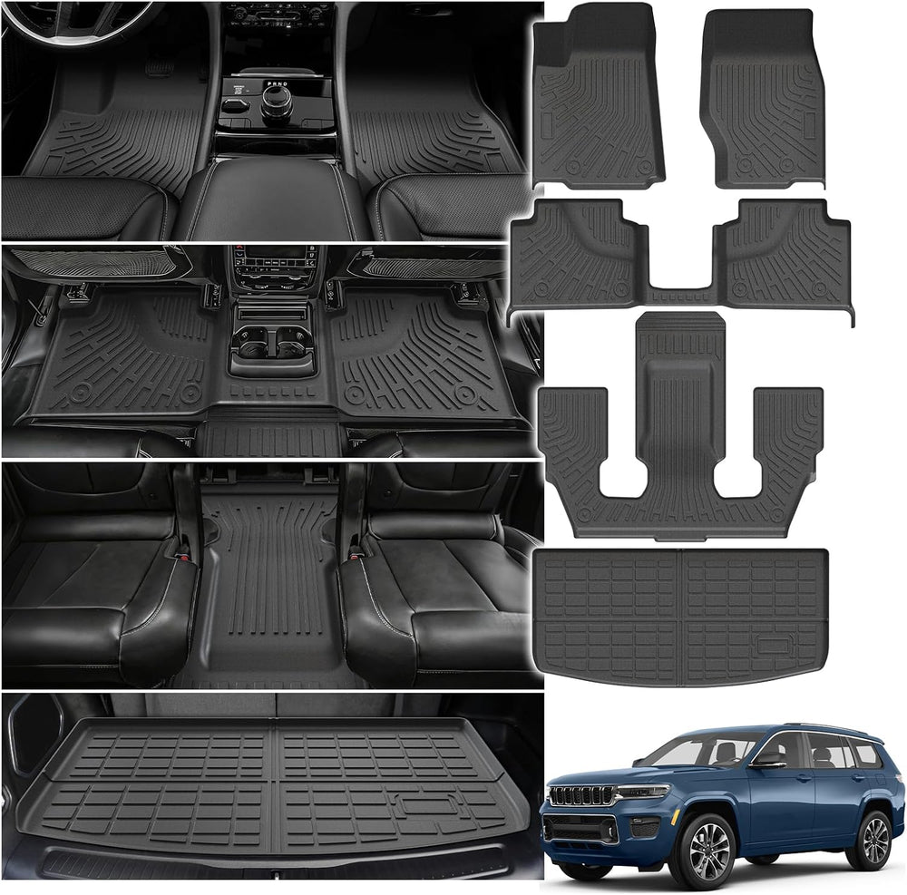 Powerty Floor Mats Cargo Liner for Jeep Grand Cherokee L 2021-2027(6-Seater w...