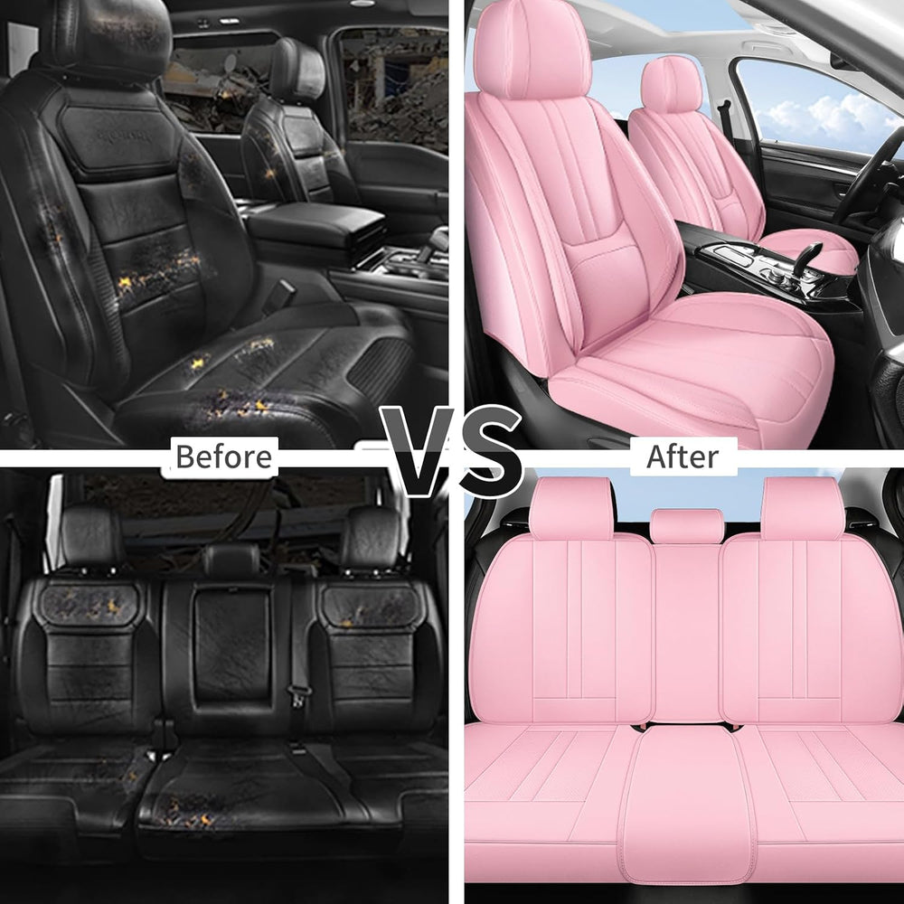 Car Seat Covers Full Set Fit for Honda CRV 2017-2026, Pink