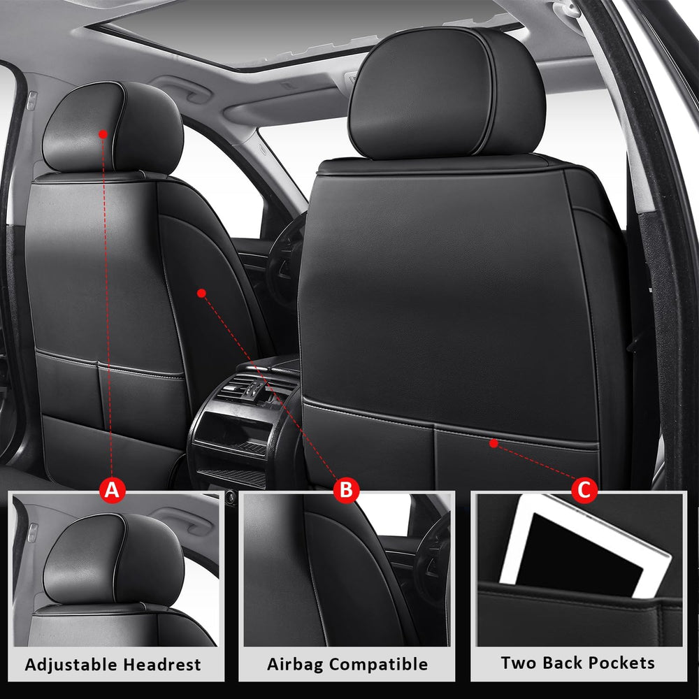 MIROZO Seat Covers Full Coverage,Leather Car Seat Cover for SUV Sedan Truck