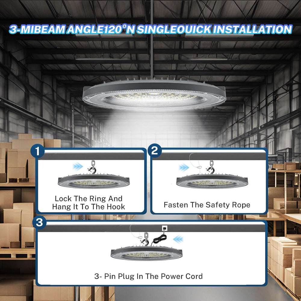 THELUX 200W 10Pack UFO Led High Bay Lights 5000K 28000LM(Equiv.800WMH/HPS), H...