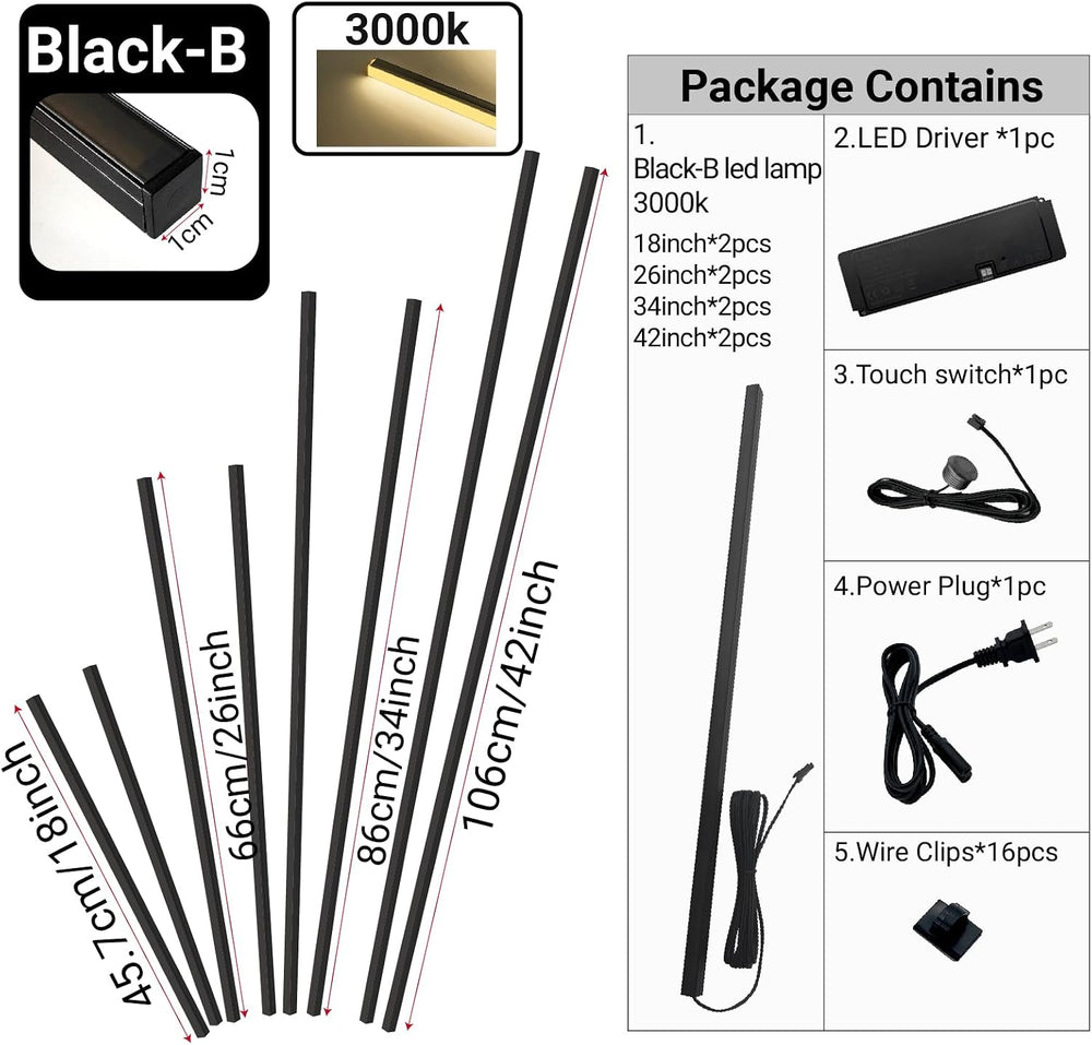HAMRVL Black LED Recessed Lighting Kit - 8 PCS 3000K Warm White LED Strip Lig...