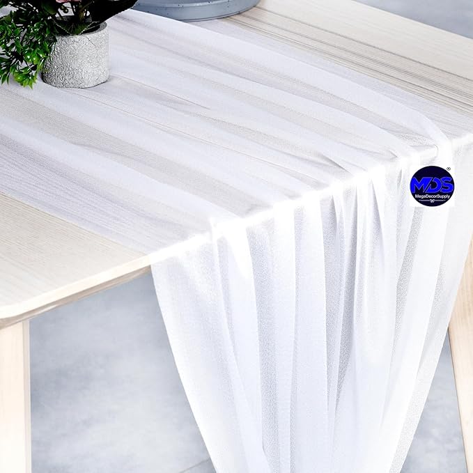 MDS Halloween Chiffon Table Runner - 5 Pack, 29 x 120 Inches, 10ft Each - She...