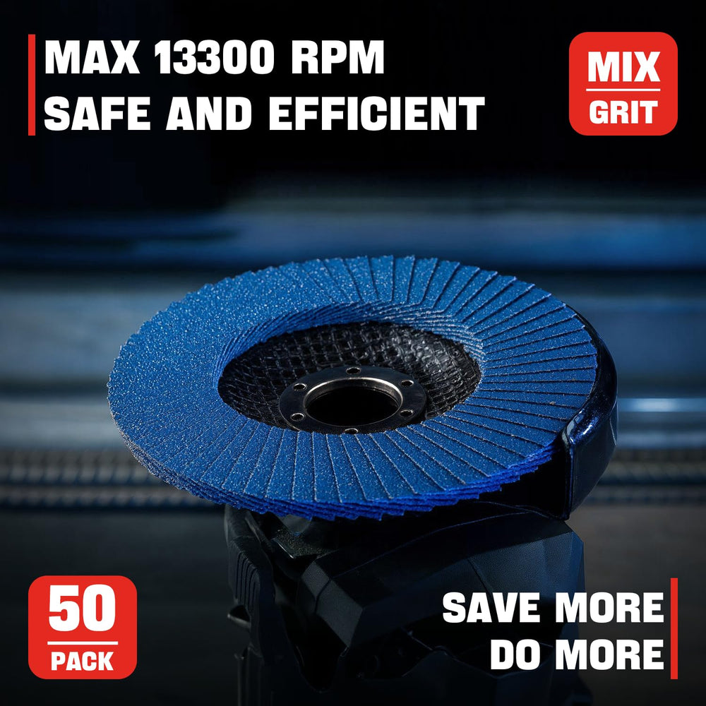 50 Pack 4 1/2 Inch Flap Disc Angle Grinder Sanding Disc Type 29 Flap Discs Pr...