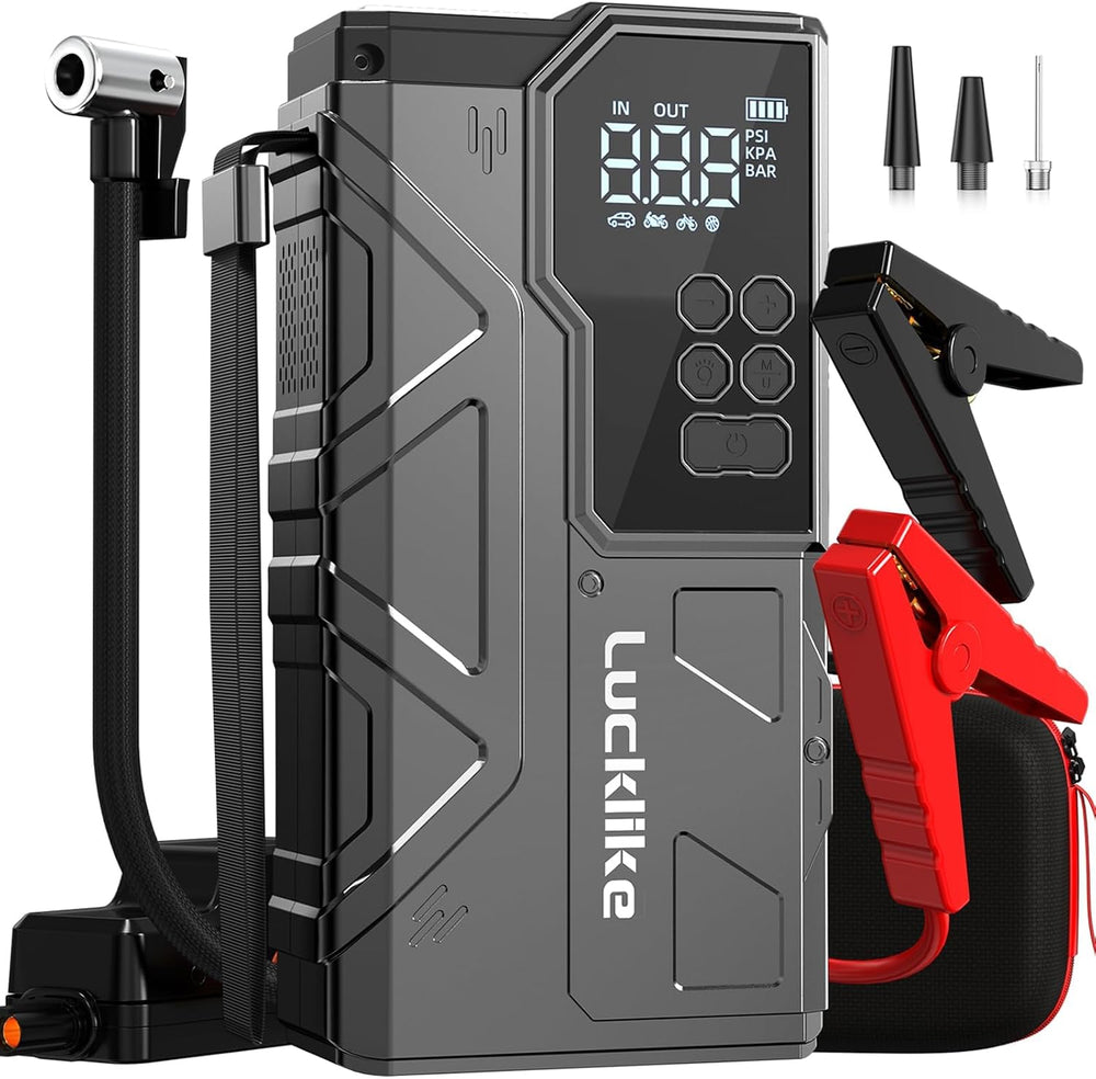 8000A Jump Starter with Air Compressor, 150PSI Auto-Shutoff Tire Inflator