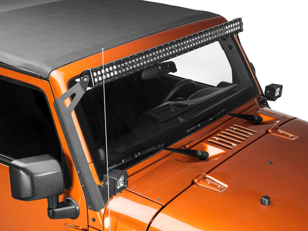 Raxiom 50-Inch LED Light Bar Windshield Mount with Auxiliary Brackets | Textu...