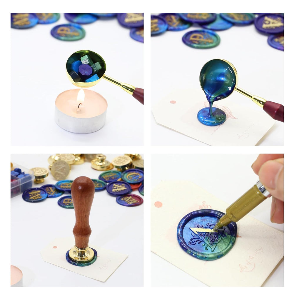 SWANGSA Initial Alphabet A-Z Wax Seal Kit with 624pcs Sealing Wax Beads, Furn...