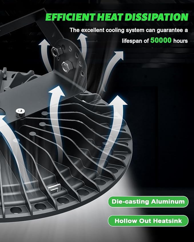 Viugreum High Bay LED Shop Lights, 500W UFO LED High Bay Light 50, 000LM 120V...