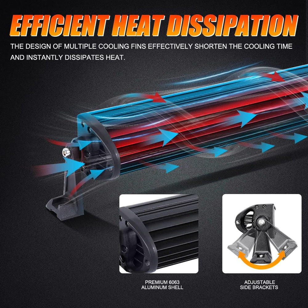 Auxbeam 5D Series 50 Inch LED Light Bar, 288W Off Road Driving Work Light