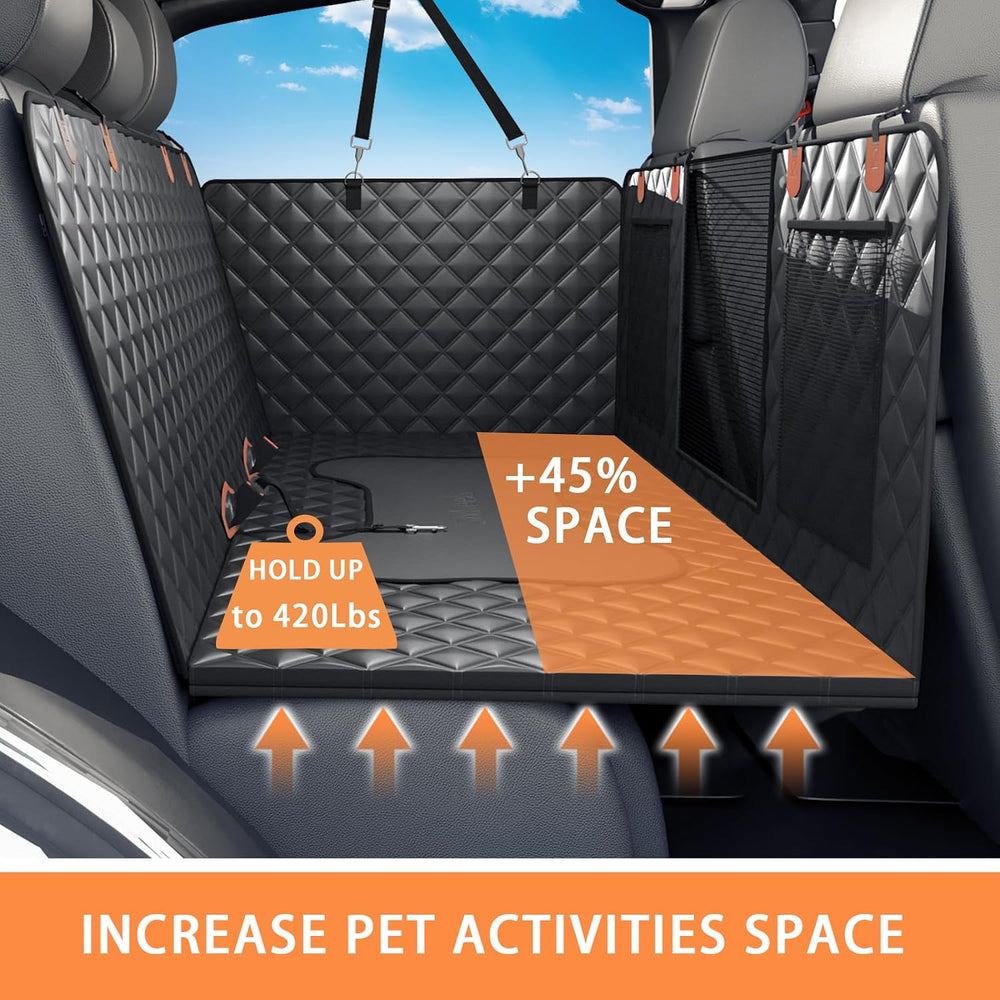 Dog Back Seat Cover Hard Bottom Truck Back Seats Protector, Large Backseat Ex...