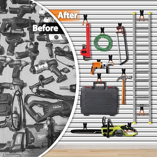 3-H Slatwall Accessories 14 Pack, Slatwall Hooks & Hangers 7 Sizes, Slat ...