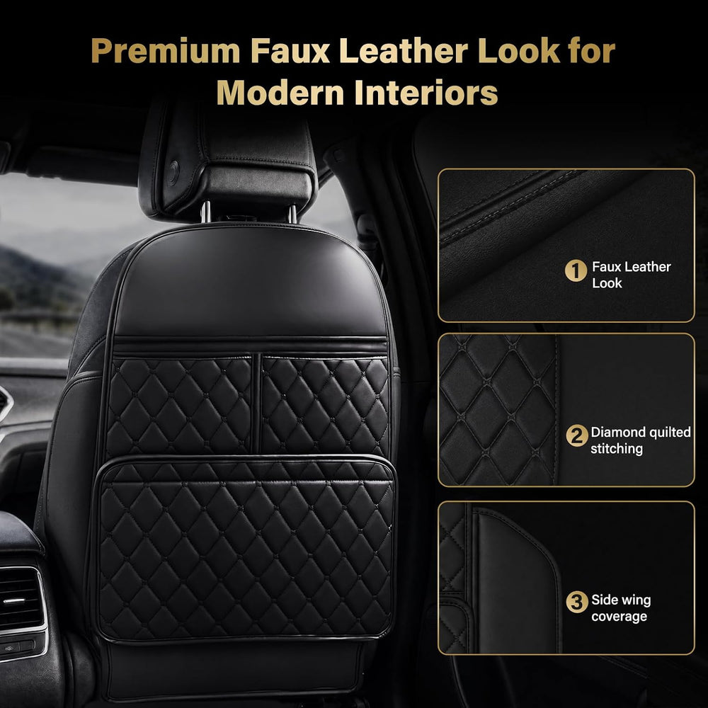 2 Pack Seat Back Protector Kick Mats, Premium Interior Look