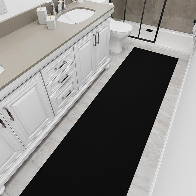 Ottomanson Hallway Runner Rug 1'10" x 12' Non Slip Solid Area Ru...