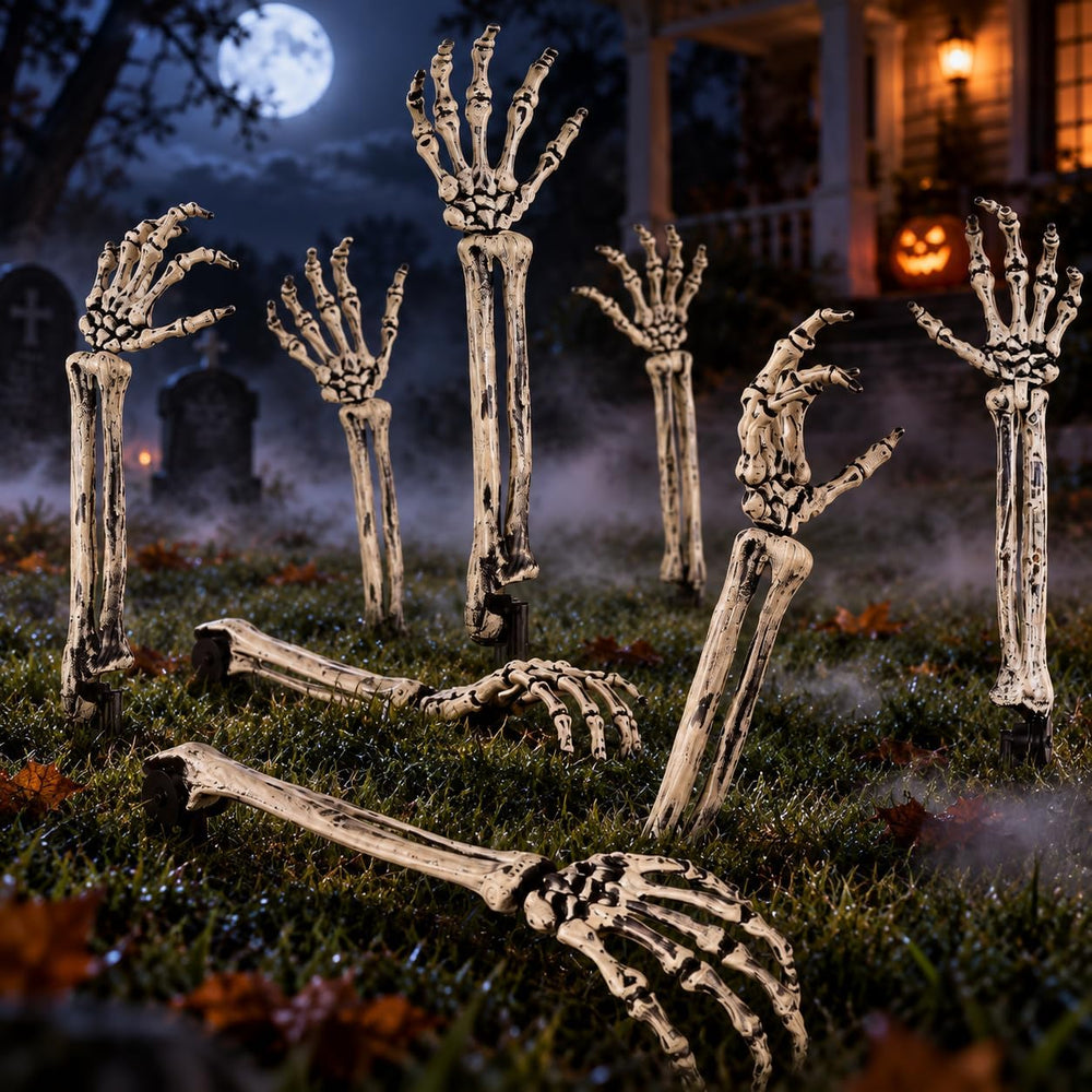 Halloween Decorations Outdoor, 8 Pcs Skeleton Arms Yard Stakes,17.7in