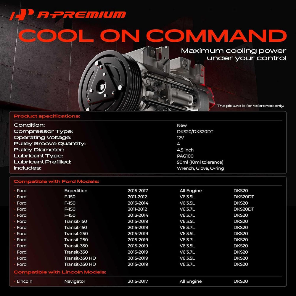 A-Premium Air Conditioner AC Compressor with Clutch