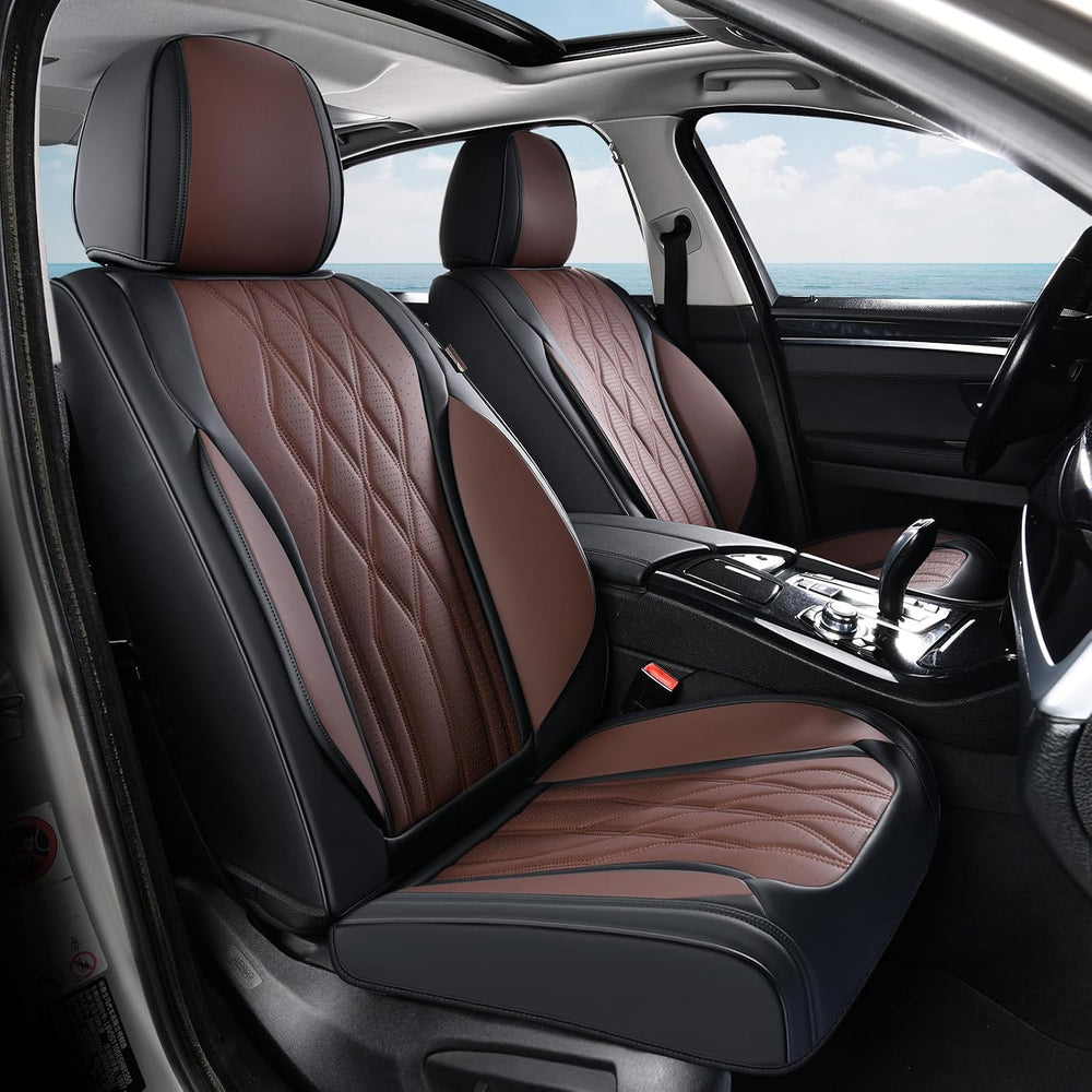 Coverado Seat Covers FullSet, 5 Seats Car Seat Protector, Waterproof Nappa Le...