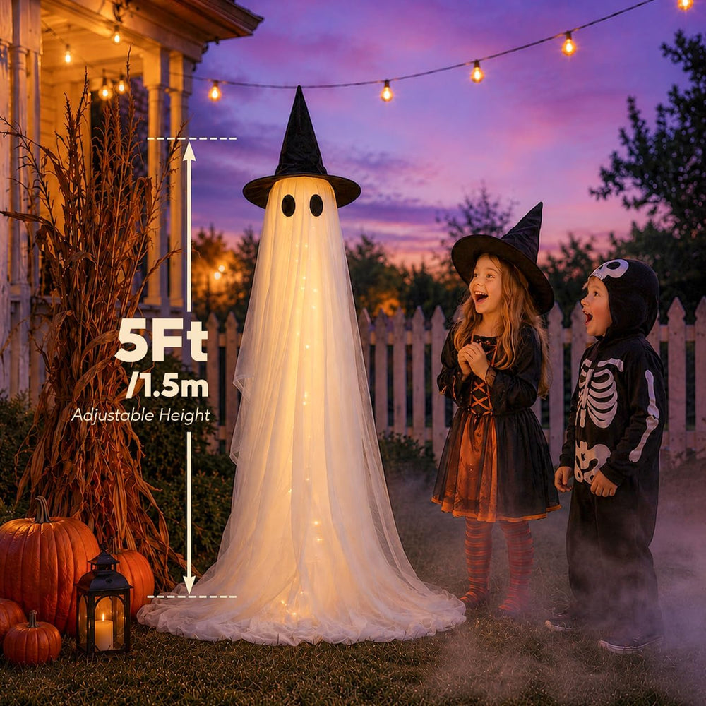 2 Pack 5 Ft Large Light Up Ghost Decor - Halloween Decorations Outdoor