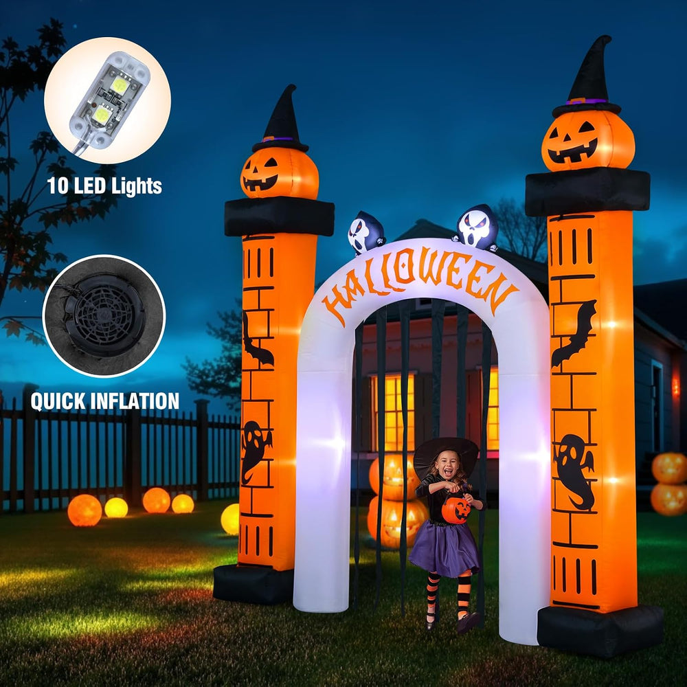 11FT Giant Halloween Inflatable, Giant Halloween Inflatables Archway, Outdoor...