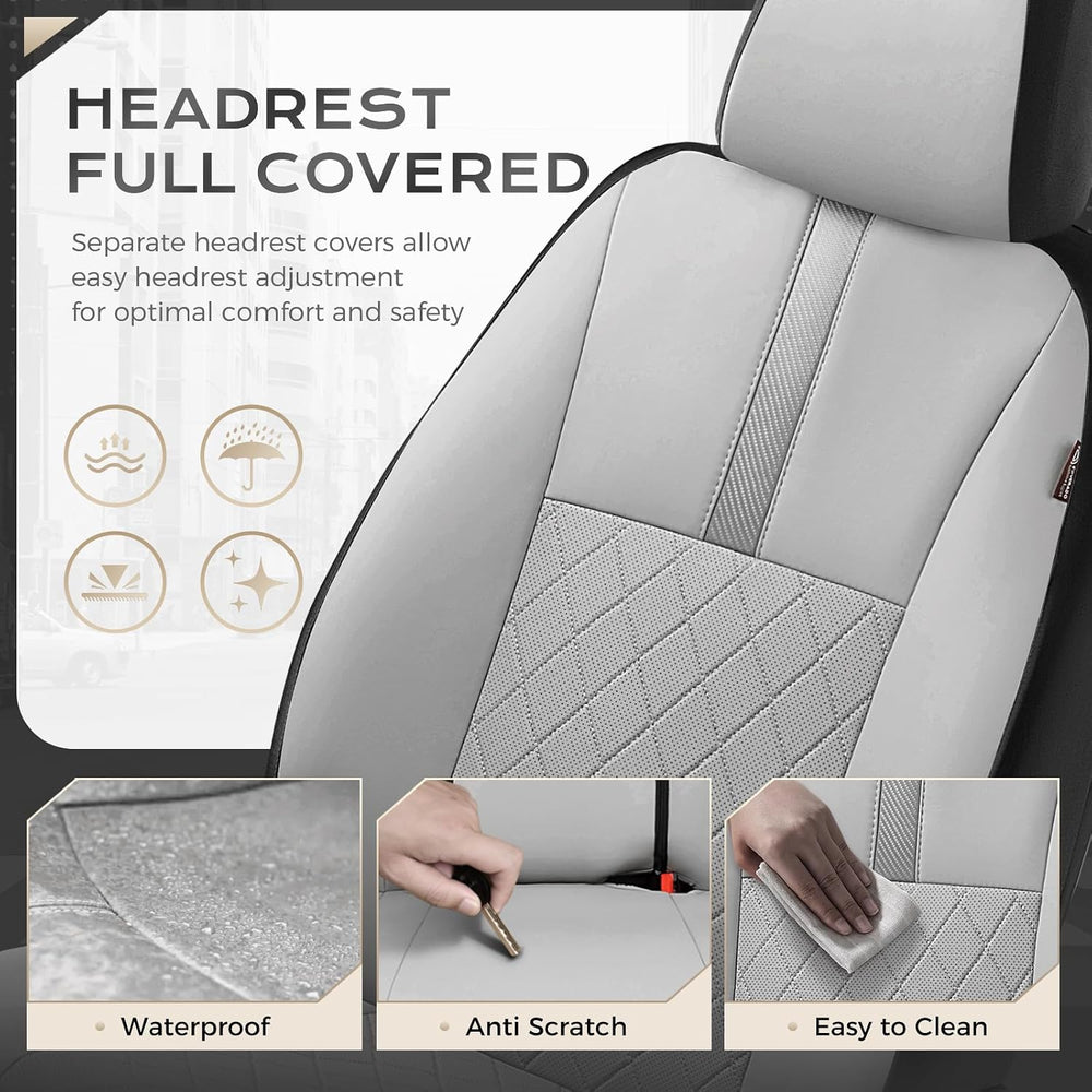 Coverado Car Seat Covers Front Pair, Automotive Leather Seat Covers for Car，U...