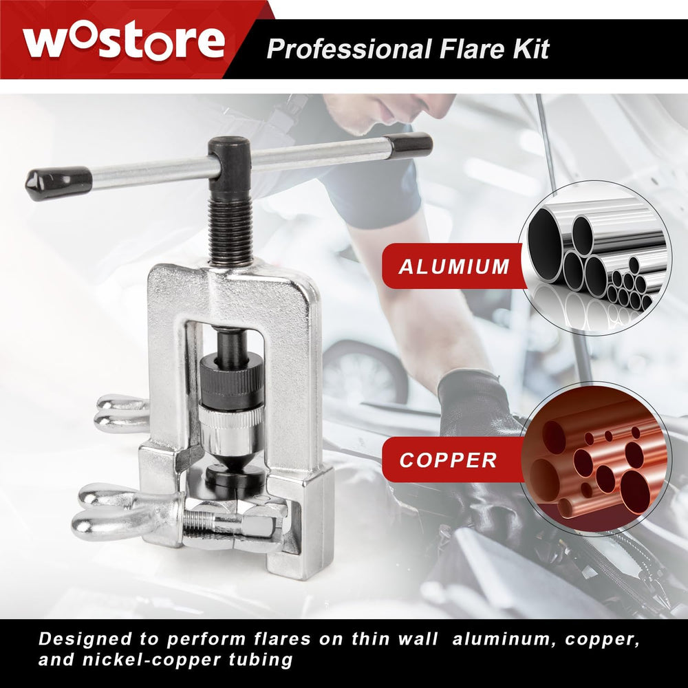 Brake Line Flare Kit, SAE Double & ISO Bubble, 7 Dies 3/16-5/8"