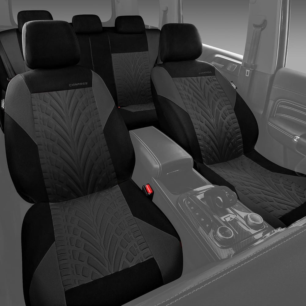 CAR PASS Car Seat Covers Full Sets, Front & Split Rear Bench for Car, 3D ...