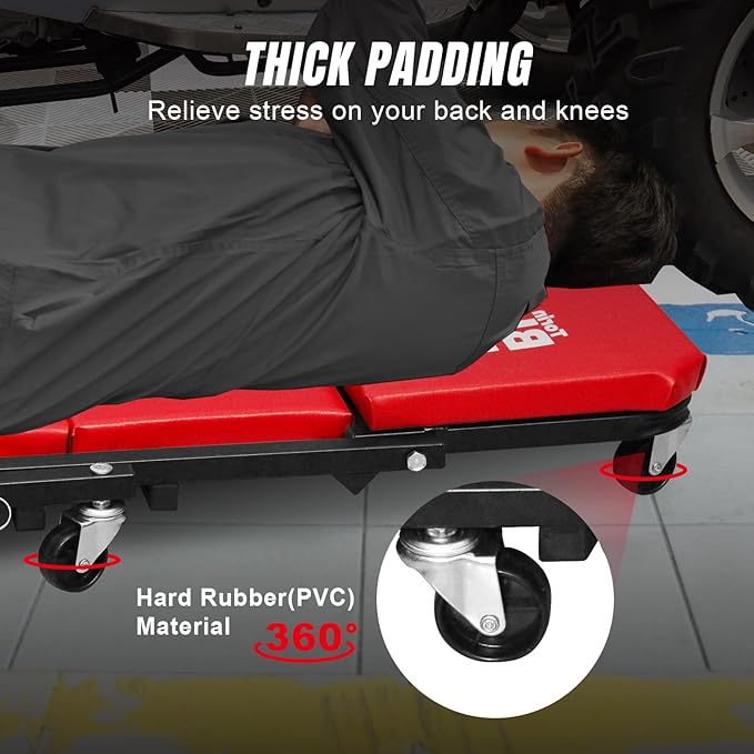 BIG RED ATR6036ZER 36" Foldable Z-Creeper Seat: 2-in-1 Garage Shop Creeper