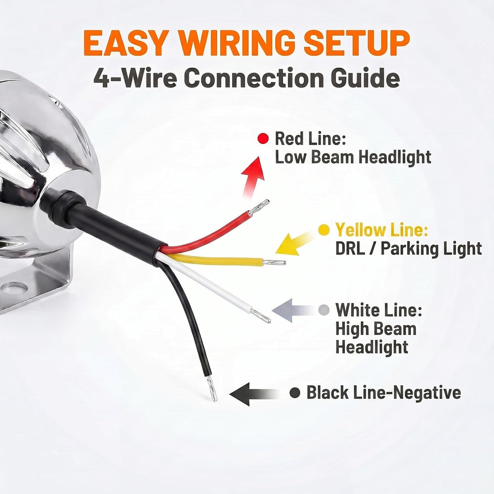 2 Pcs Chrome LED Motorcycle Fog Passing Lights Auxiliary Lamp for Motorcycles...