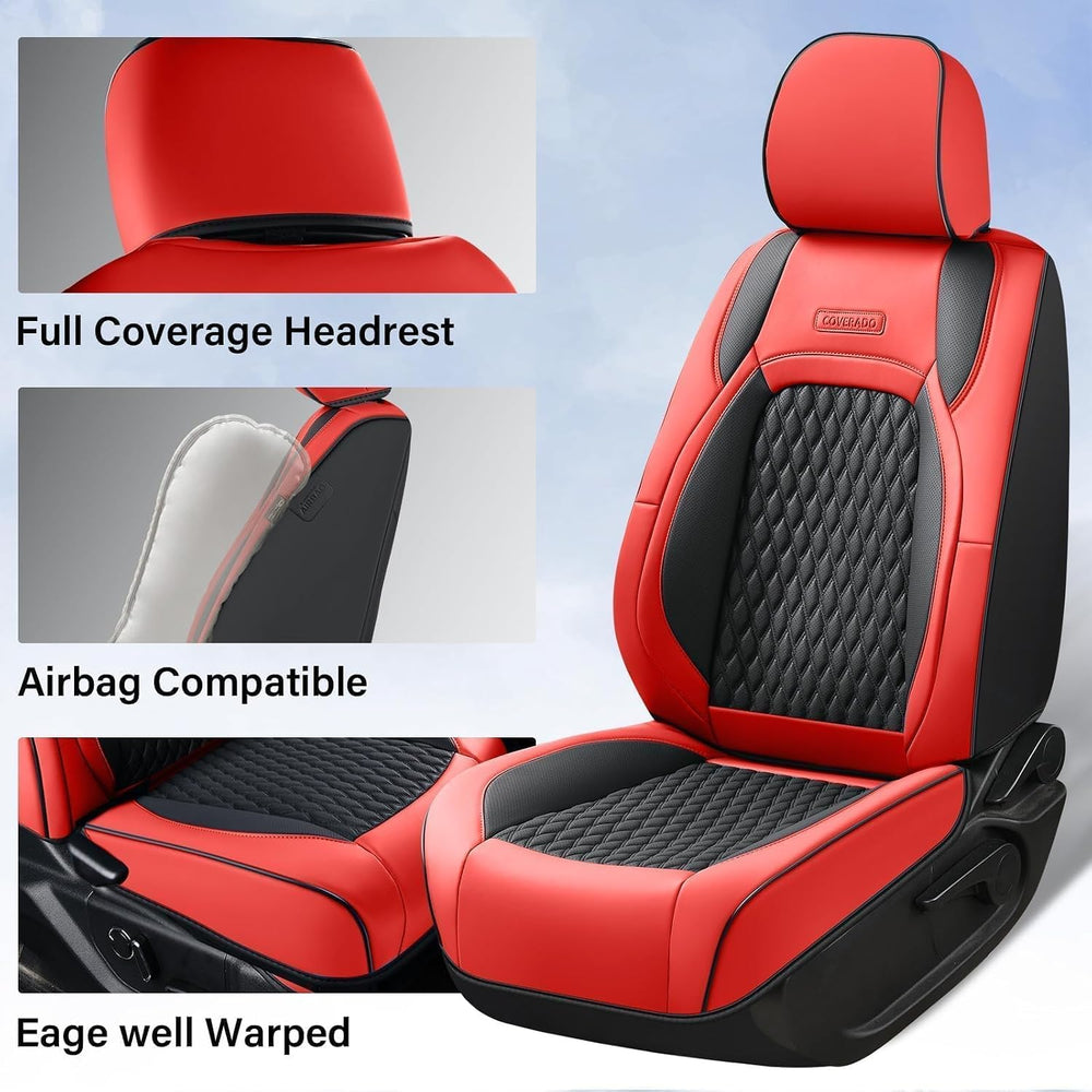 Coverado Car Seat Protector Leather Seat Covers Full Set, Custom Fit for Silv...