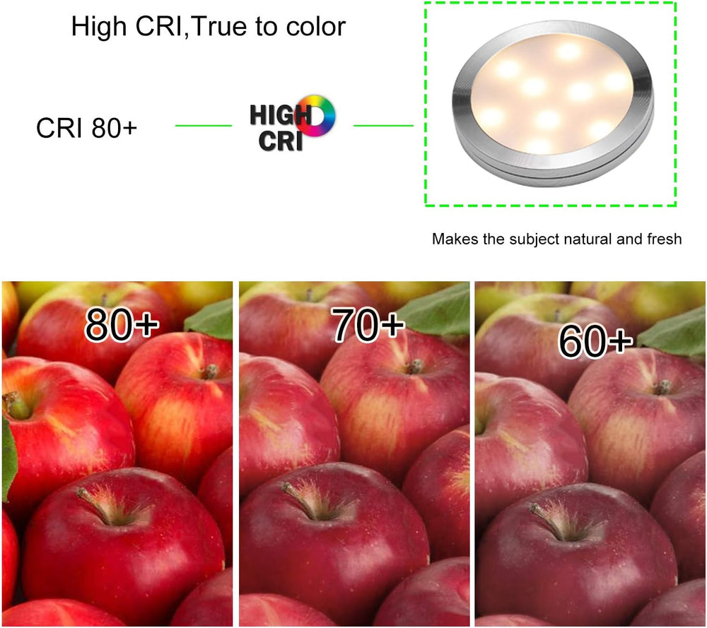 AIBOO Linkable Under Cabinet LED Lighting 12V Dimmable Puck Lights with Wirel...