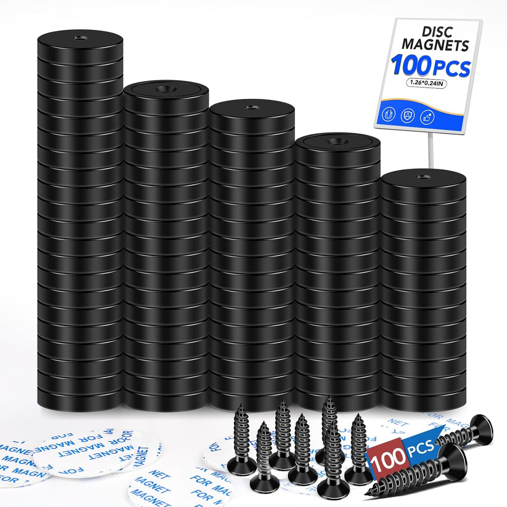 LOVIMAG 100 Pack Strong Neodymium Magnets, 110 LBS Black,