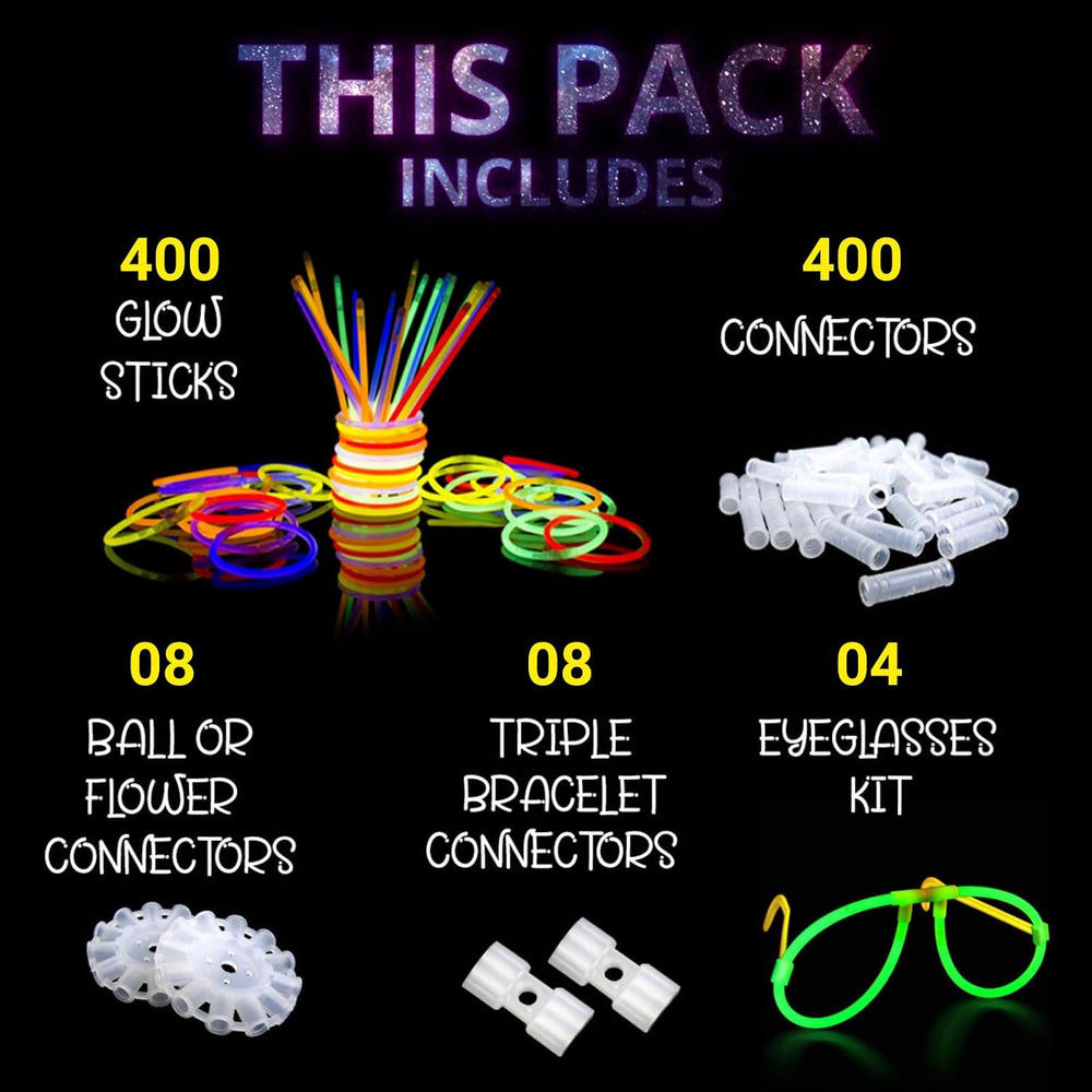 820 pcs Glow Sticks Bulk, Glow in The Dark Party Supplies, Festival Accessori...