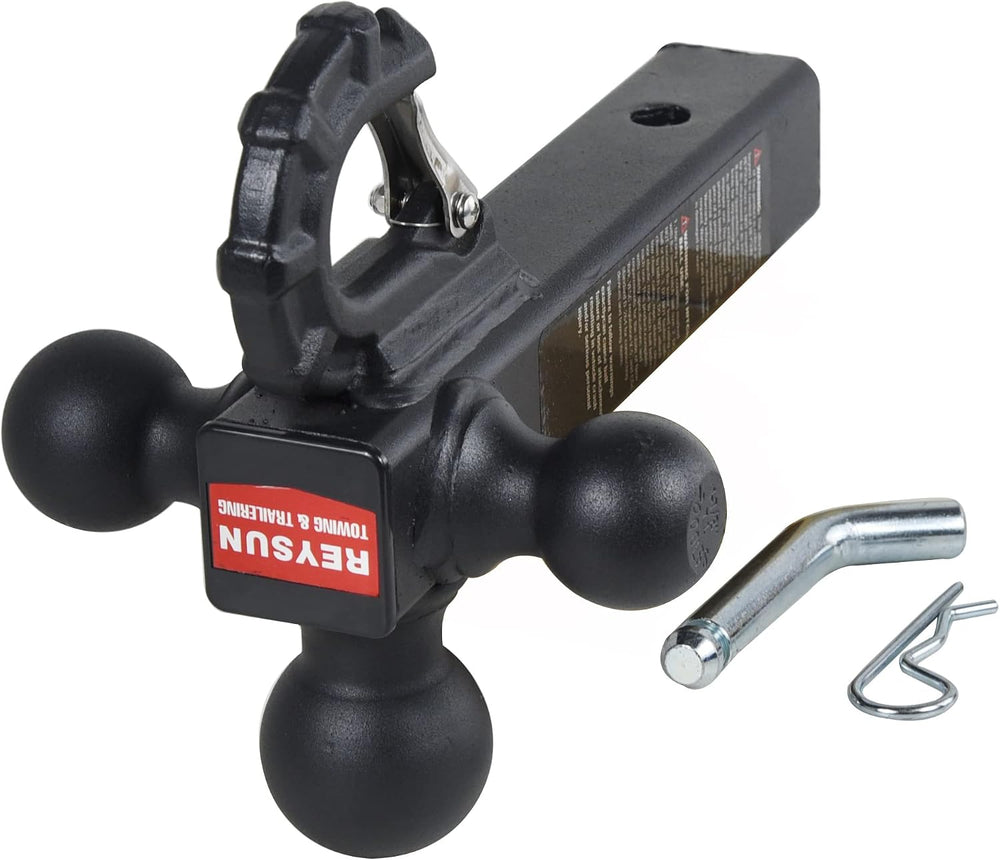 Patented Forged Trailer Hitch Tri-Ball Hitch with Hook: 3 Sizes in 1 Tow Ball...