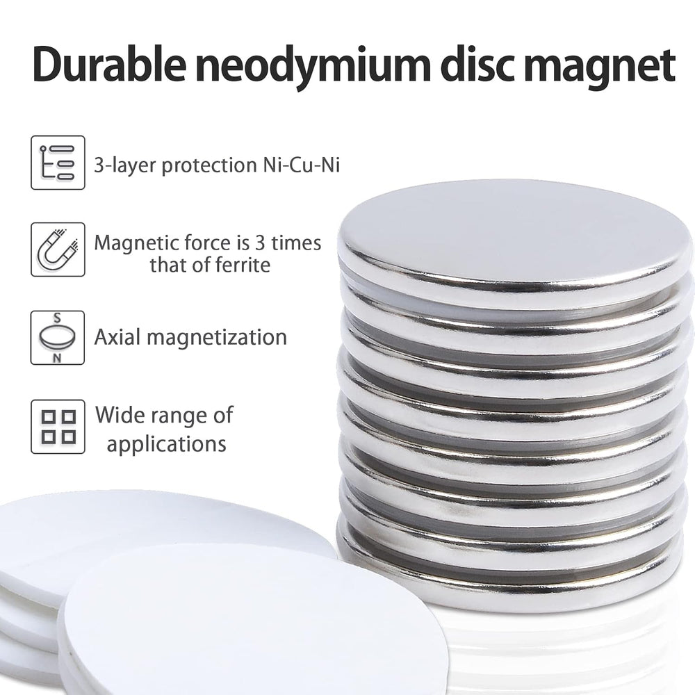 MAGXCENE 100 Pcs Strong Neodymium Disc Magnets with Double-Sided Adhesive, 1....