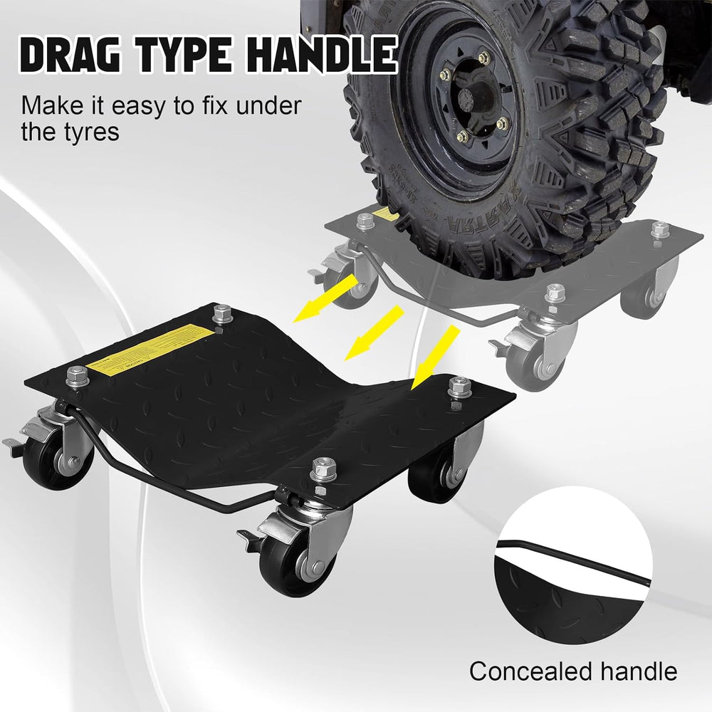 Wheel Dollies 4 Pack, 6000lbs Heavy Duty Car Skate Dollies with Brakes, Heavy...
