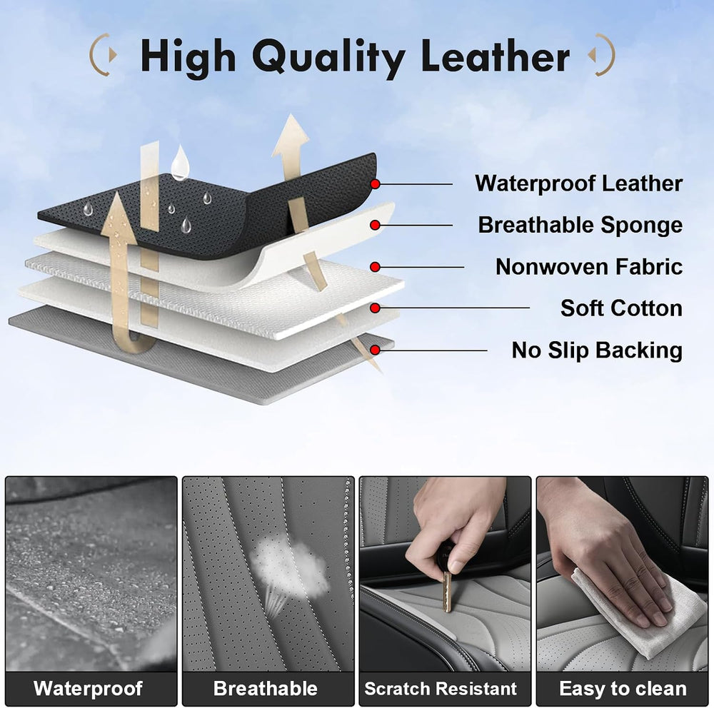 Coverado Car Seat Covers, 5 Seat Front and Back Seat Covers, Waterproof Seat ...