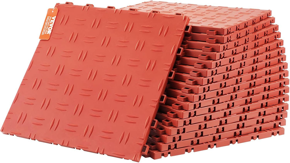 VEVOR Interlocking Garage Floor Covering Tiles, 50 Pack, Double-Sided Texture