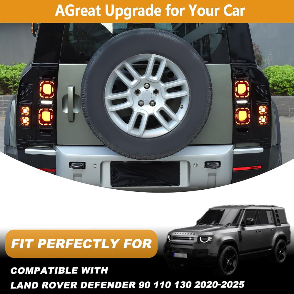 4PCS Tail Light Cover Kit Compatible with Land Rover Defender 90 110 130 2020...