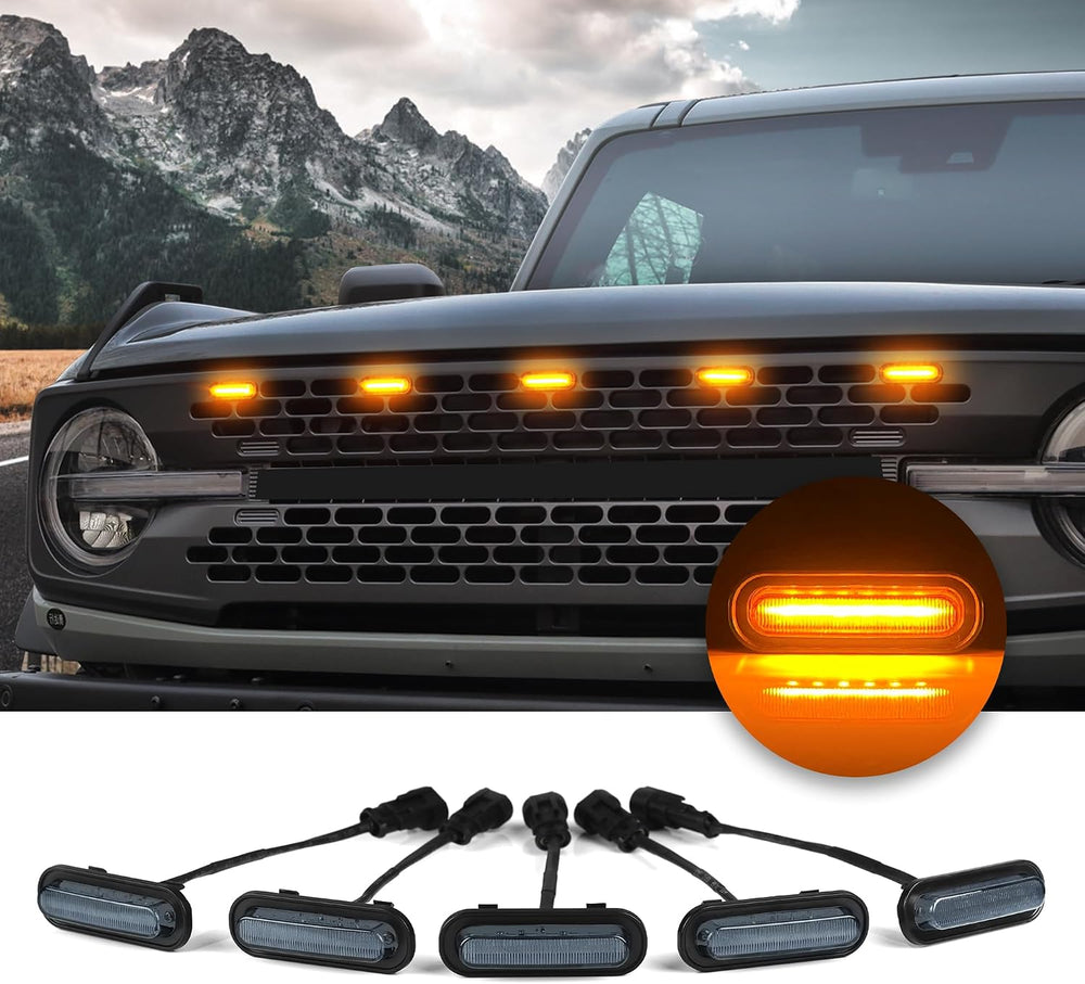 Seven Sparta 5 Pcs LED Front Grill Lights for Ford Bronco 2/4 Door