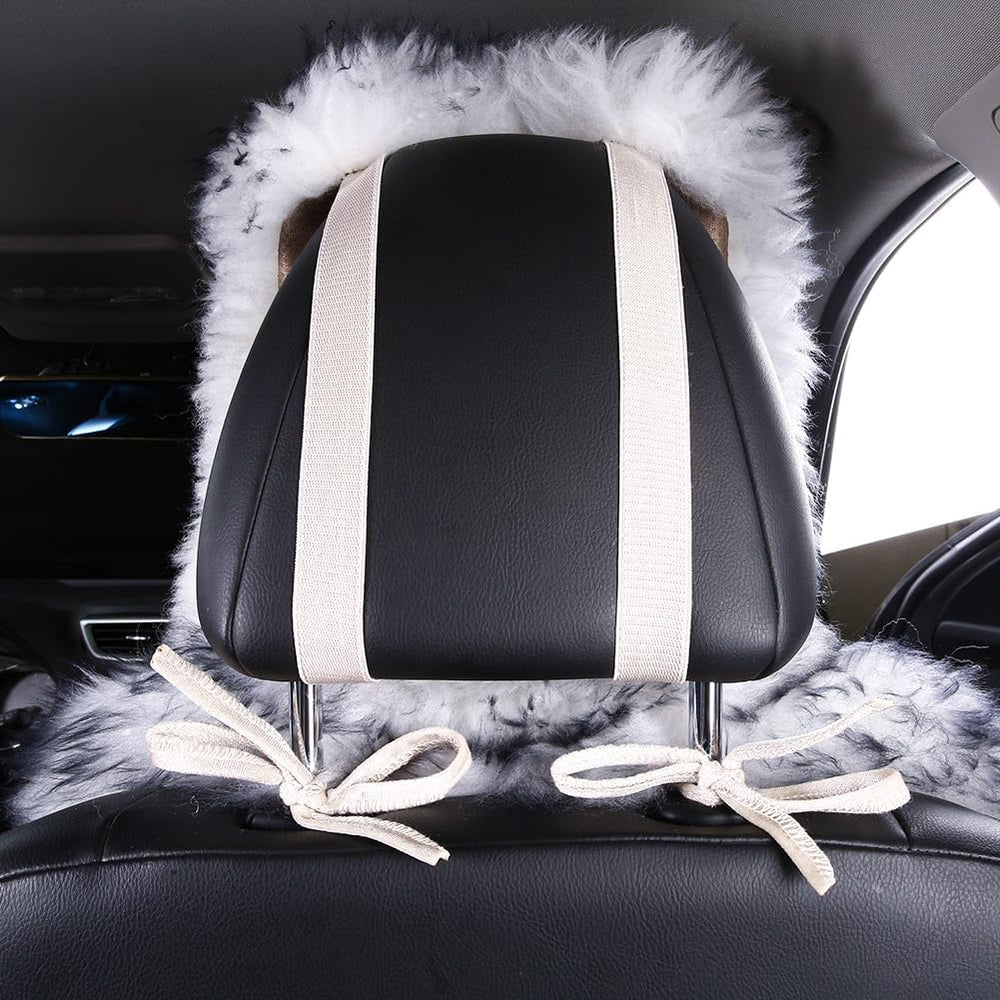 Fluffy Sheepskin Car Seat Cover for Soft Auto Fur Pet Cushion Pad
