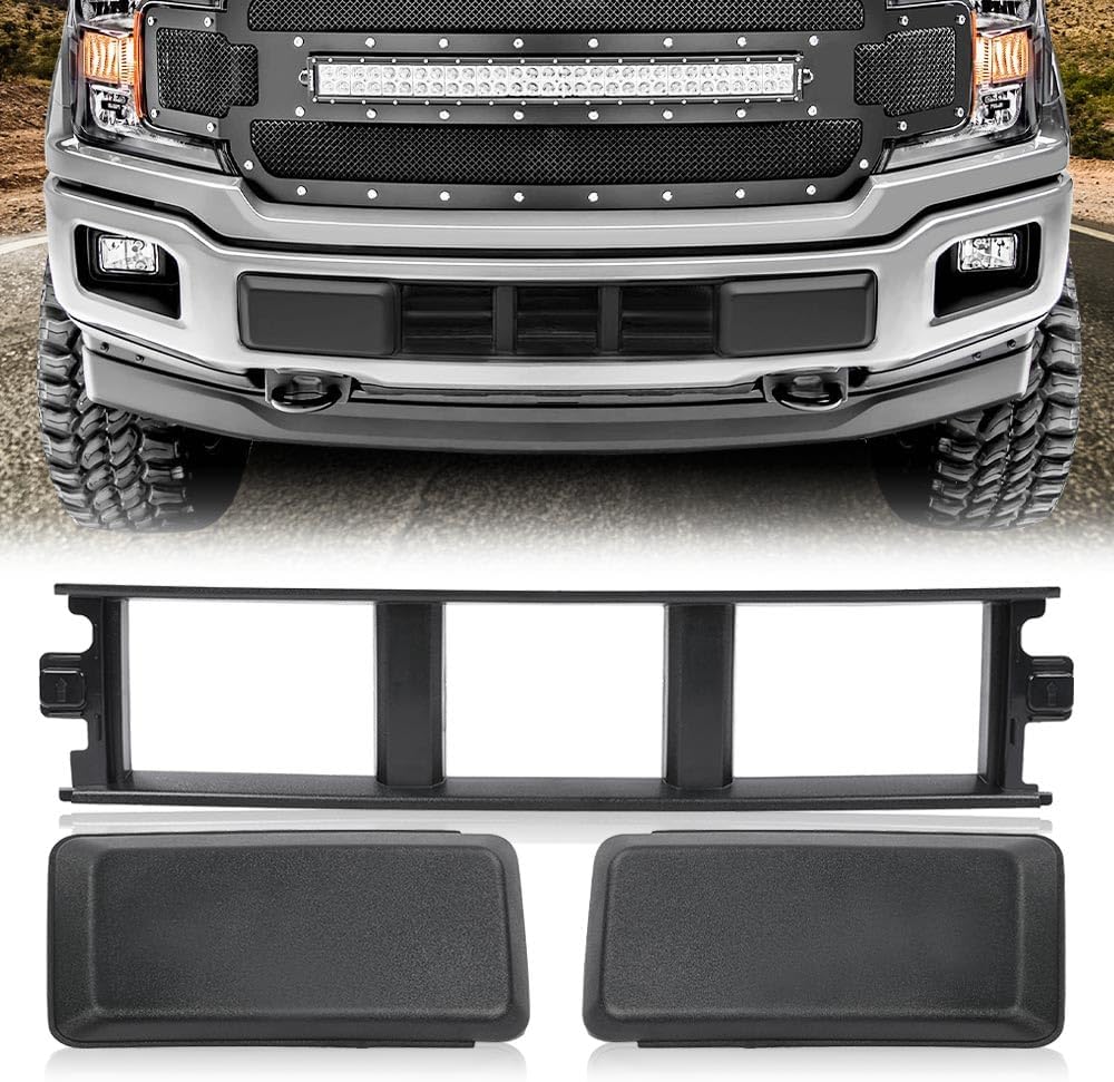G-PLUS Front Bumper Lower Grille Panel Cover & Bumper Pads Fit F150 18-20...