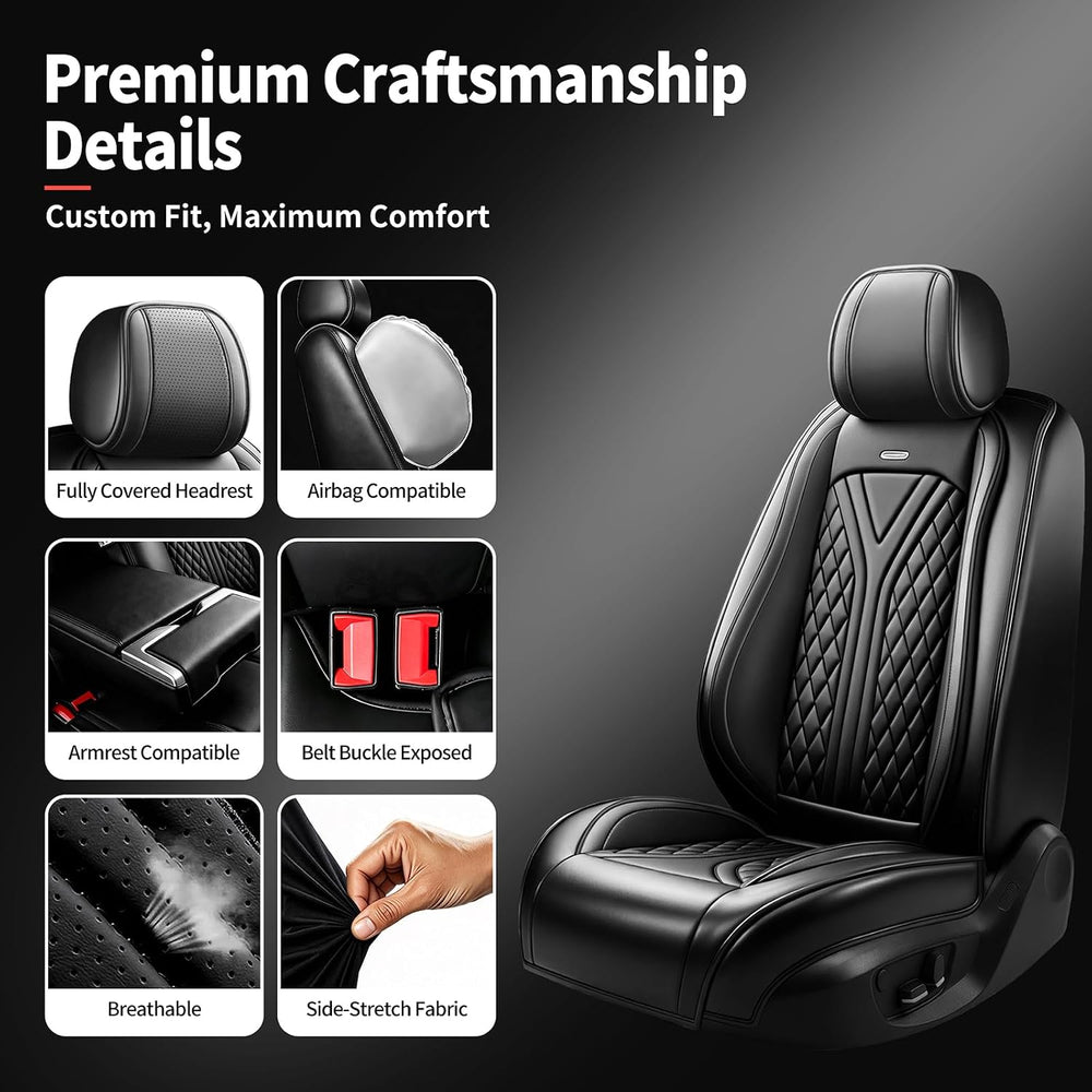 for GMC Terrain 2010-2027 Custom Fit Car Seat Covers, Black