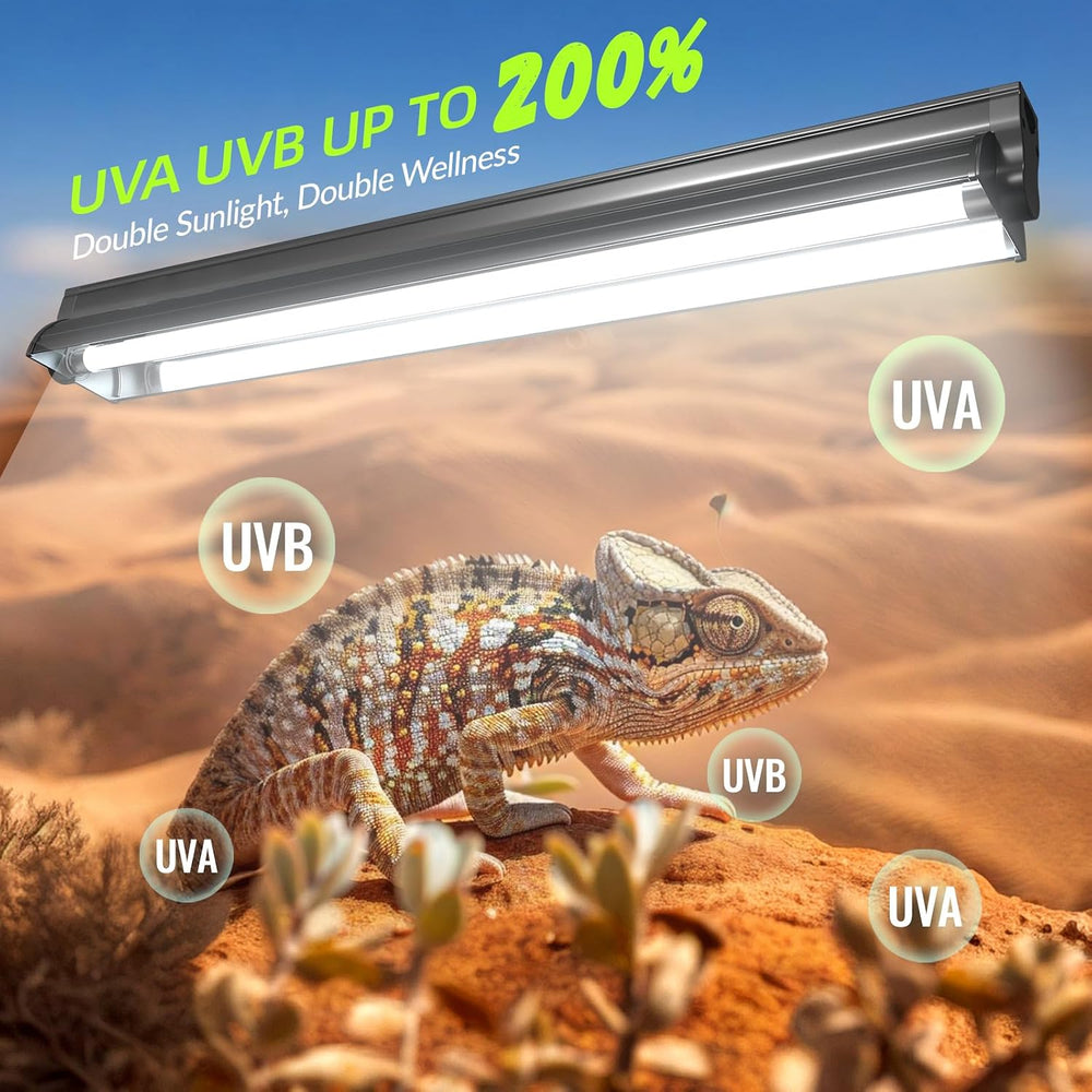 GlowUp 24W 22inch 10.0 T5 UVB Reptile Light Fixture Combo Kit