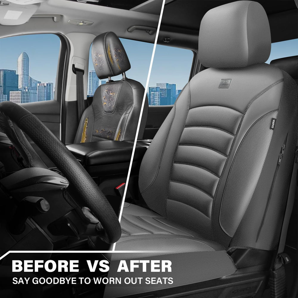 CAR PASS 3D Foam PU Leather Car Seat Covers, Universal Seat Covers Front 2 fo...
