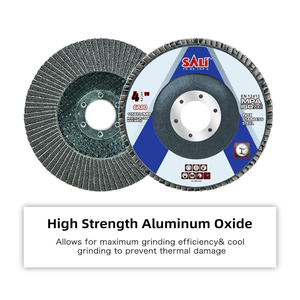 Sali 48 Pack Flap Disc 80 Grit 4.5" x 7/8-Inch Sanding Disc Bevel Type #...