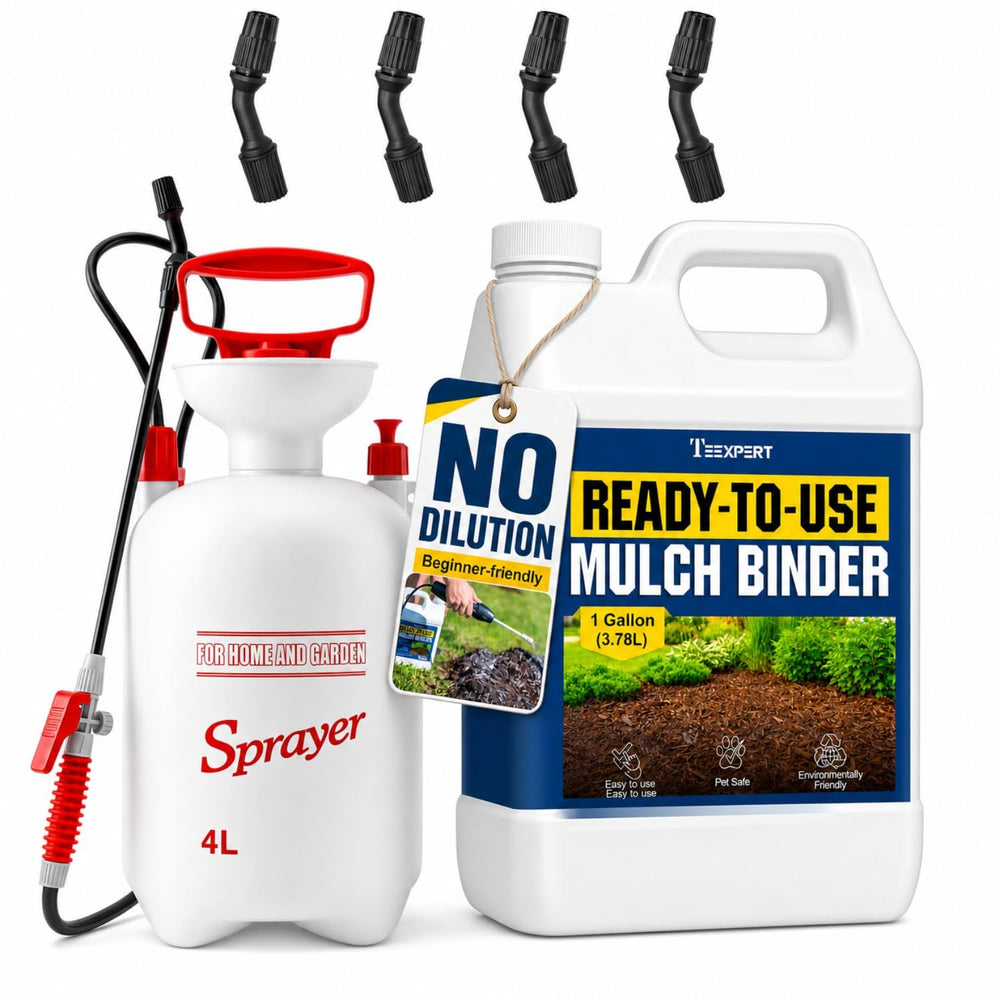 Teexpert Mulch Glue with 4L Pump Sprayer: 1 Gallon Ready-to-Use Mulch Binder ...